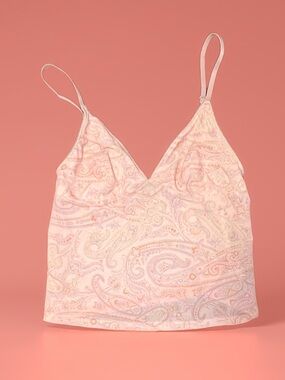 Urban Outfitters Pink Paisley Lace Trim Cami Tank Top